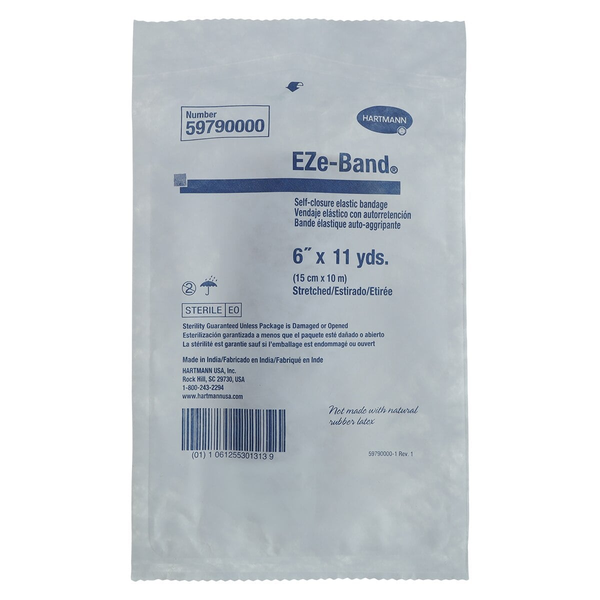 Hartmann EZe-Band Elastic Bandage, Cotton/Polyester, 6" x 11 yd, Beige, Sterile, 24/Case
