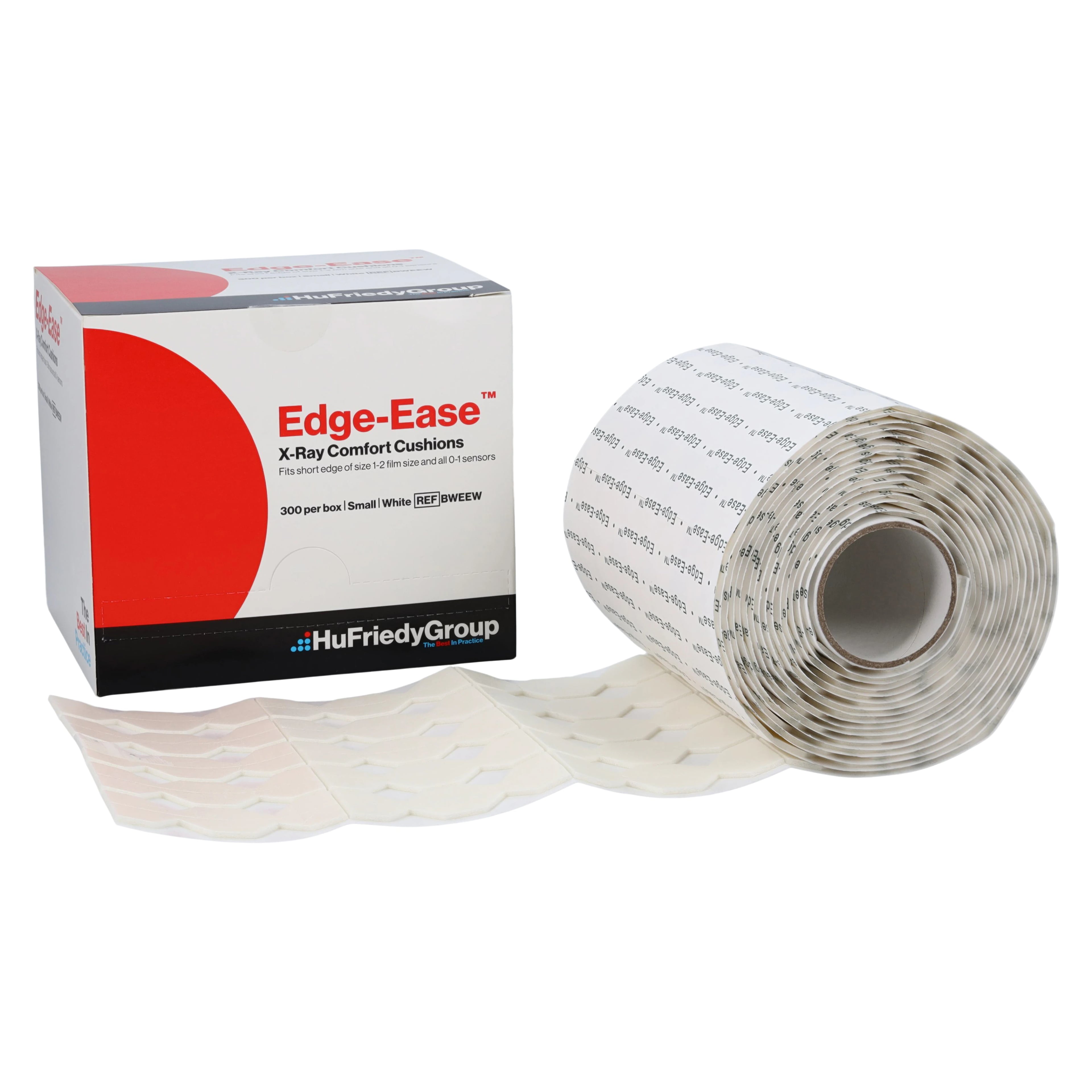 Crosstex Edge-Ease X-Ray Cushions, Small, White, Fits Short Edge of Size 1-2 Film & Sensors, 300/Box, BWEEW