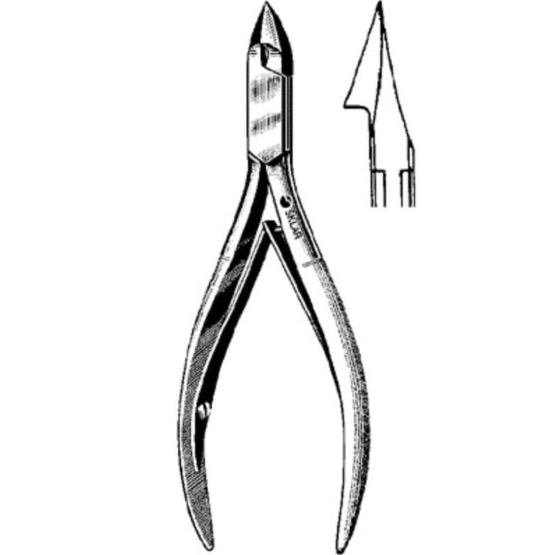 Sklar Instruments Tissue Nipper, 5" Length, 14mm Convex Jaws, Stainless Steel
