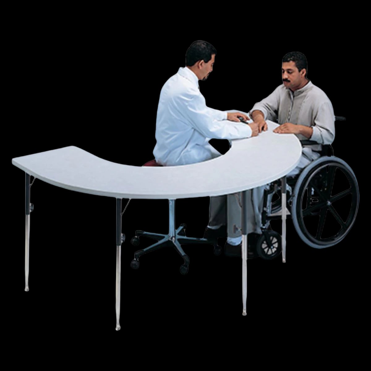 Restoramed Horseshoe Therapy Table, 72x48x26-34", Adjustable Height