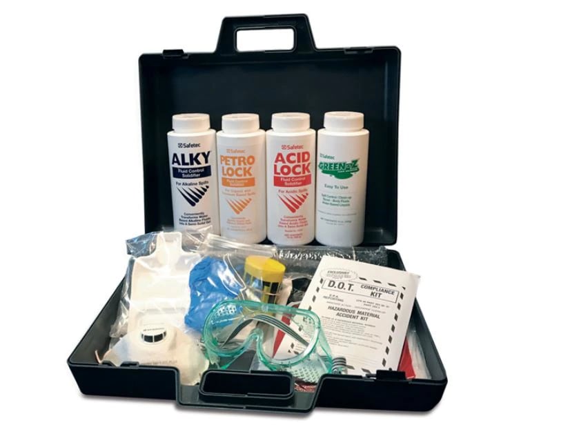 Safetec Multi-Purpose Spill Kit, 20-30 gal, Black, with Green-Z, Acid Lock, Alky Solidifier, and Petro Lock Absorbent