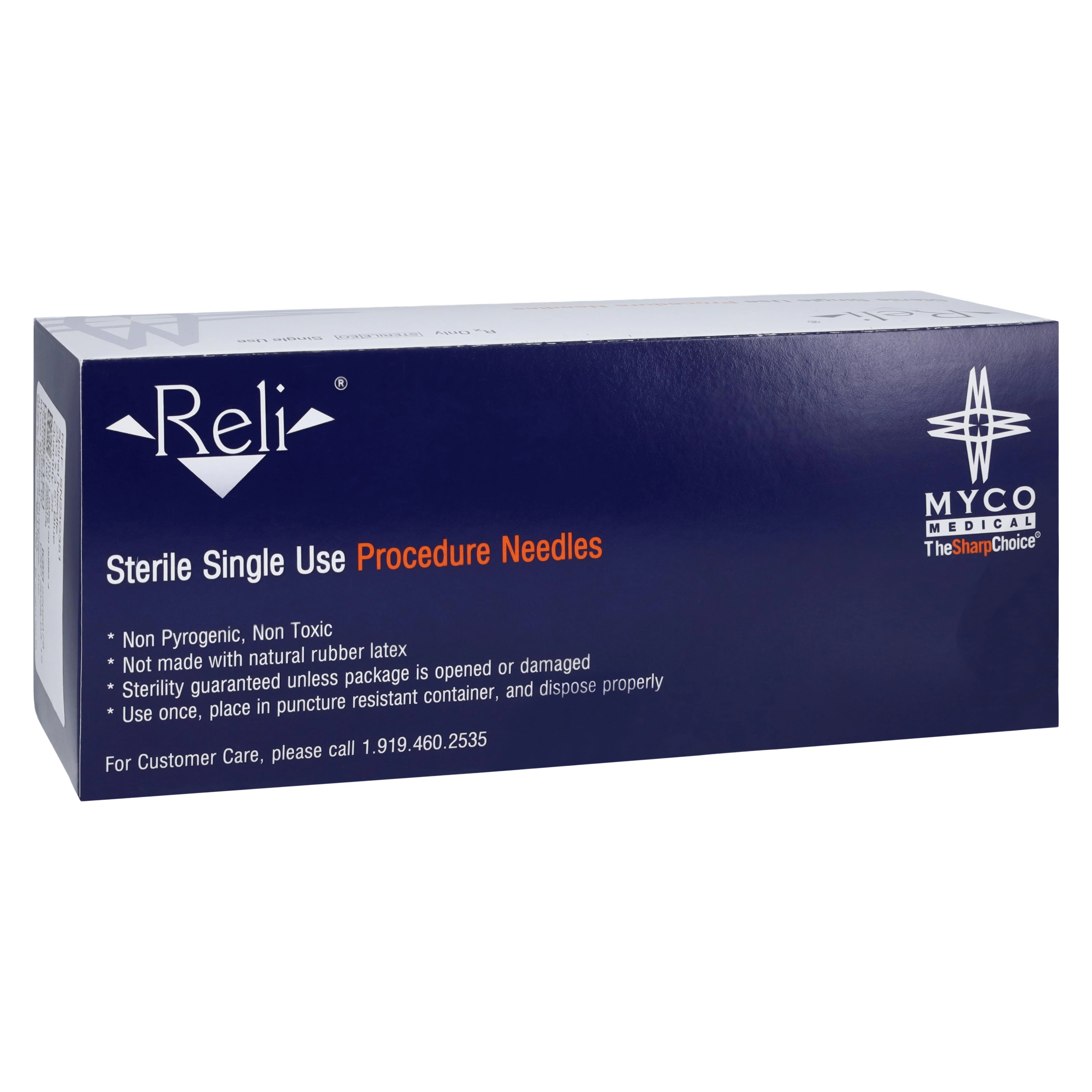 Myco Medical Reli Quincke Point Spinal Needle, 23G x 3.5", Sterile, Blue Hub, 25/Bx, SN23G351