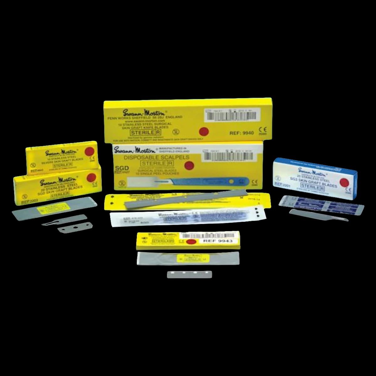 Swann Morton Minor Skin Graft Blade, Size SG3, Sterile, Stainless Steel, 20/Box