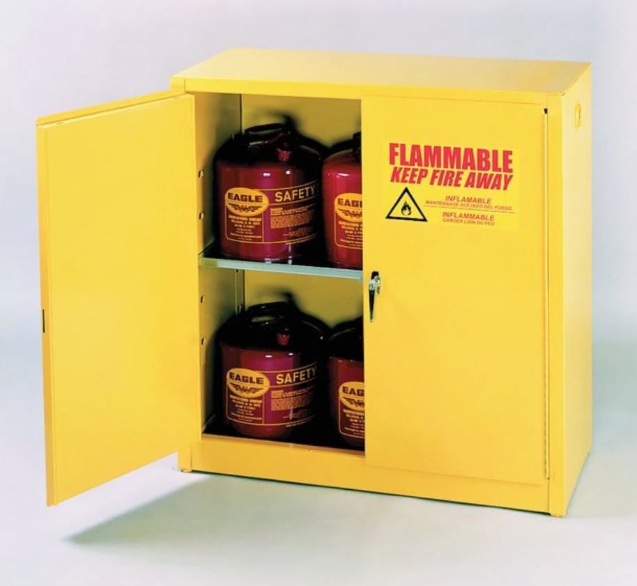Eagle Equipment Flammable Storage Cabinet, Manual Close, 18 x 17-1/2 x 22-1/4", 1 Adjustable Shelf