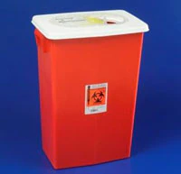 Cardinal Health Sharps Container, 18 gal, Red, 12.75 x 18.25 x 26 in, 5/Case