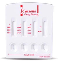 Alere iCassette Drug Screen Test Kit, 10-Panel, COC/THC/OPI/AMP/MAMP/PCP/BZO/BAR/MTD/OXY, 25/Box