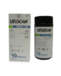 UriScan 1 Ketone Strips, 100 Count, 10 Bottles/Case