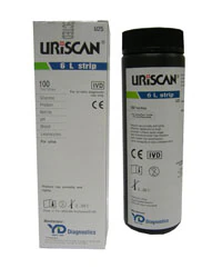 UriScan 6L Urinalysis Test Strips, 100 Strips/Bottle, 10 Bottles/Case