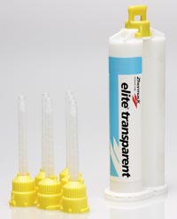 Zhermack Elite Transparent Laboratory A-Silicone, 50 mL Cartridge with 6 Mixing Tips, C401600