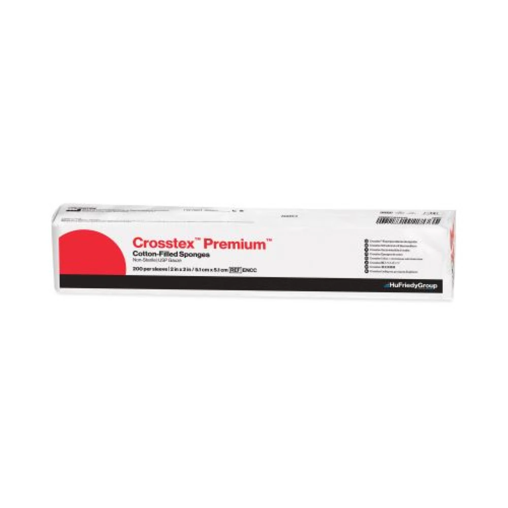 Crosstex Premium Cotton-Filled Exodontia Sponges, 3" x 3", Non-Sterile, 4-Ply, Case of 4000, ENCC3