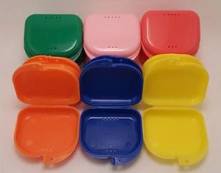 Plasdent Chroma Retainer Box, Hard Plastic, Vented, Assorted Colors, 3-1/8"W x 3"L x 1"H, 12/Pk, CR2000-A
