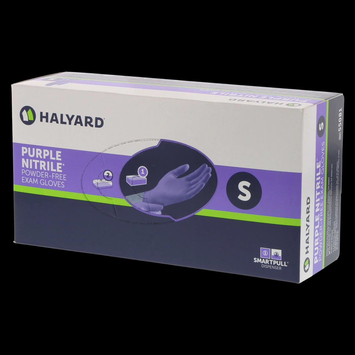 Halyard PURPLE NITRILE* Exam Gloves, Powder-Free, Non-Sterile, Small, Purple, 100/Box, 55081