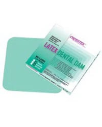 Crosstex Latex Dental Dam, 5" x 5", Medium Gauge, Green, Mint Flavored, 52/Box, 19200