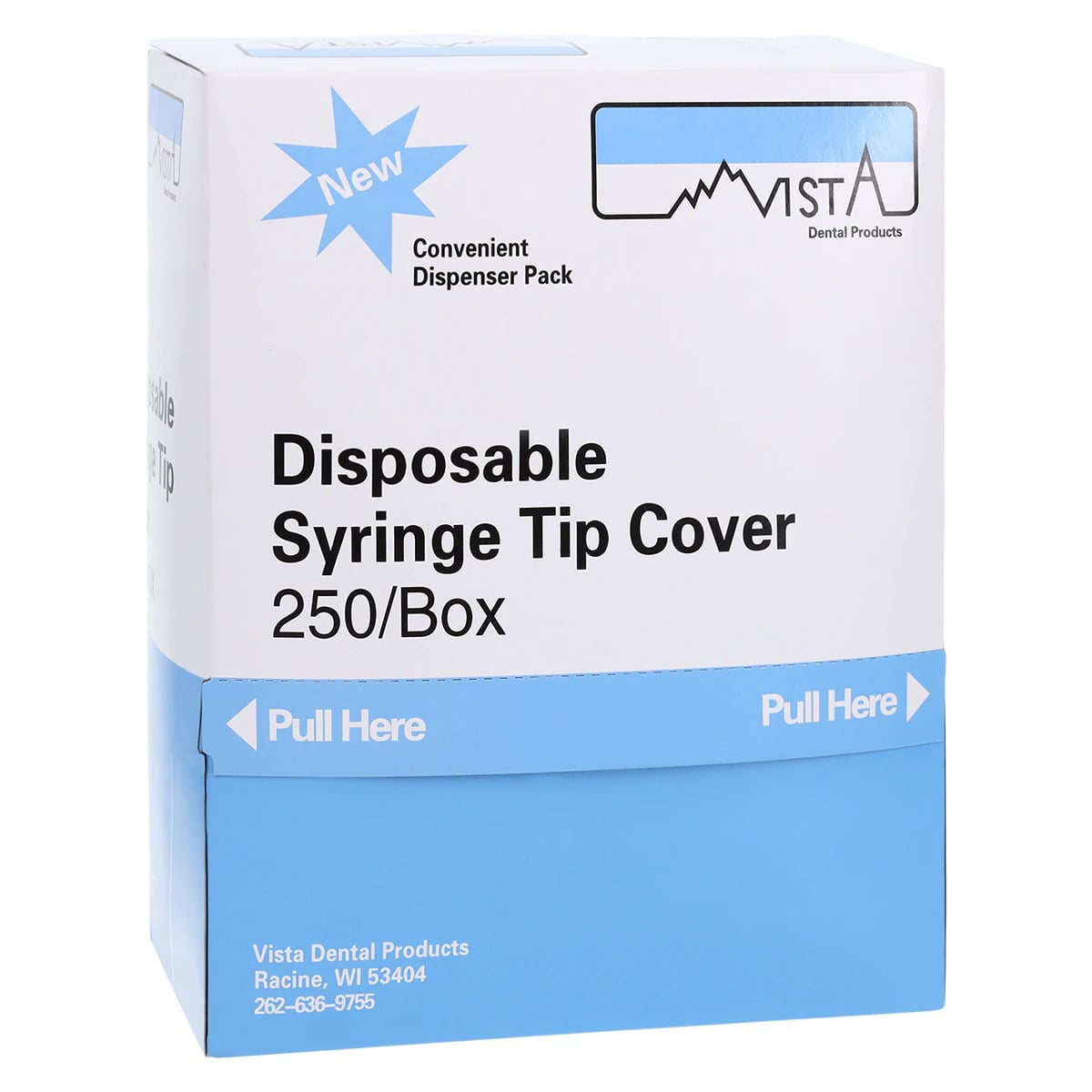 Vista Apex Syringe Tip Covers, Hydrophobic, for 3-Way Metal Syringes, 250/Bag, 301002