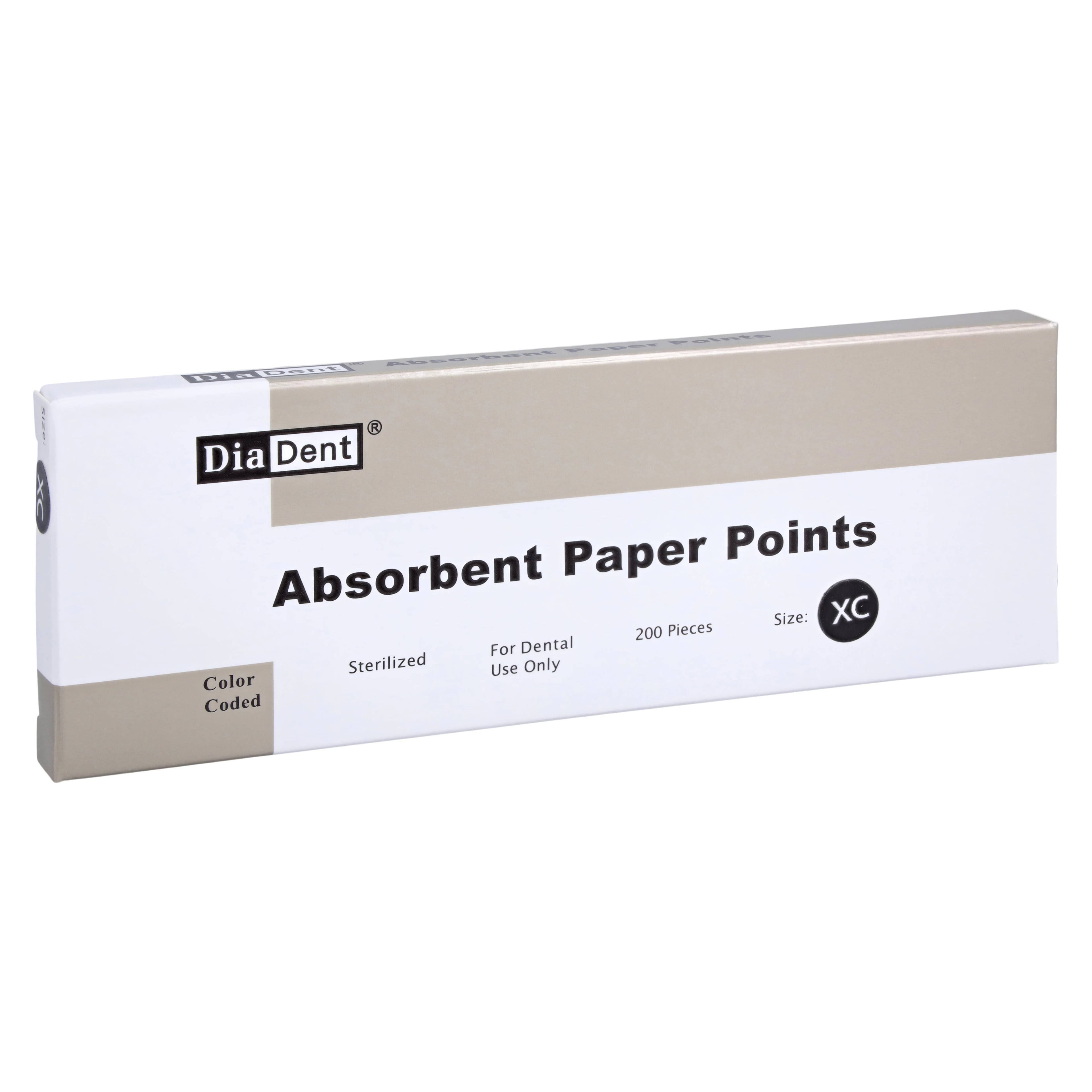 Diadent Absorbent Paper Points, X-Coarse, Non-Marked, Cell Pack, 200/Pk, 202-306