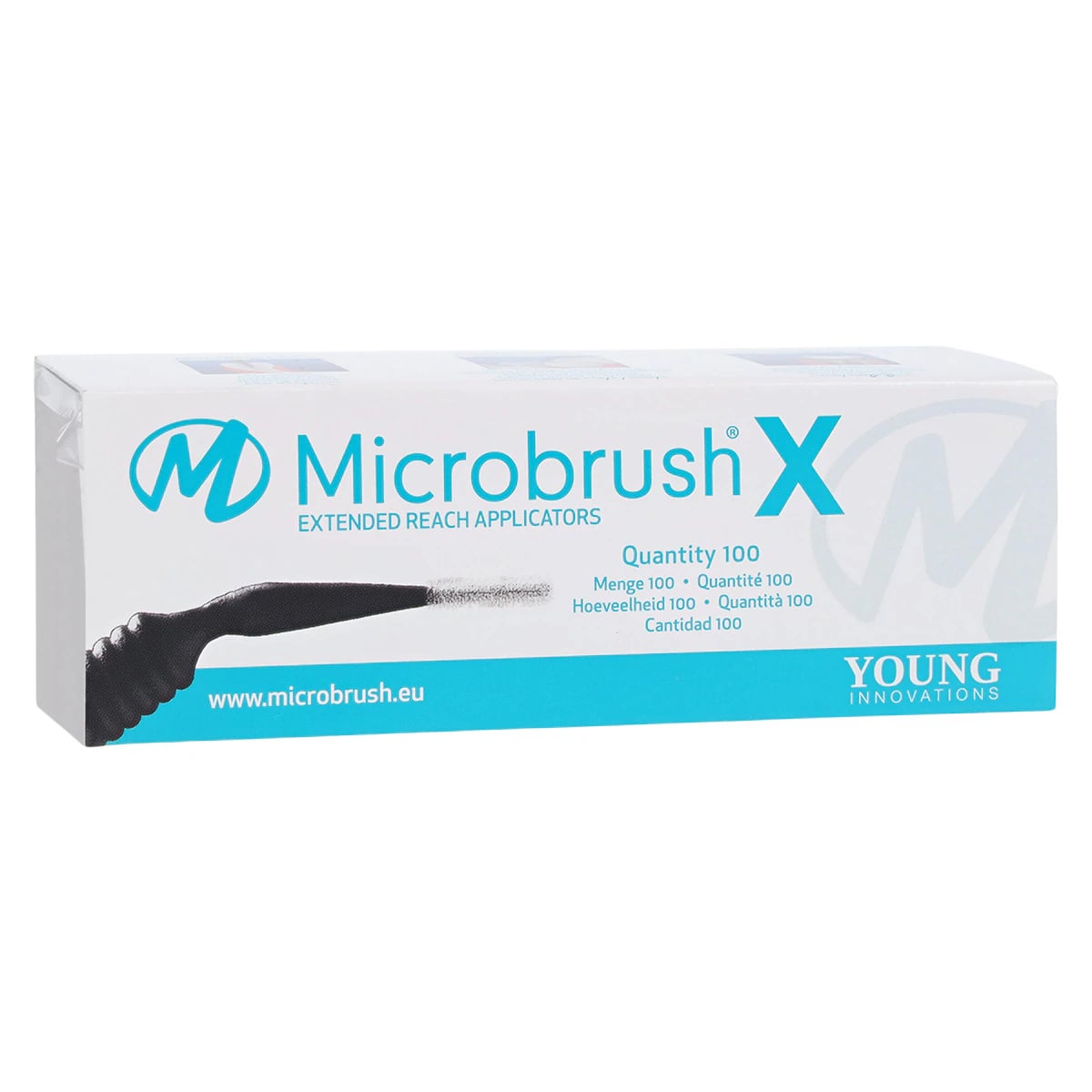 Microbrush X Extended Reach Micro Applicator Refill, Extra Thin, Black, 100/Pk, PX100