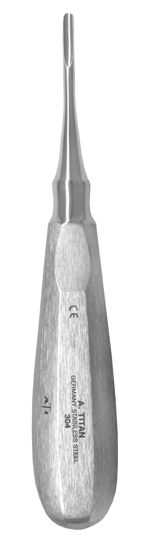 A. Titan Instruments #304 Medium Straight Surgical Elevator, 3.5mm Tip, Single End, Stainless Steel, 1 Each
