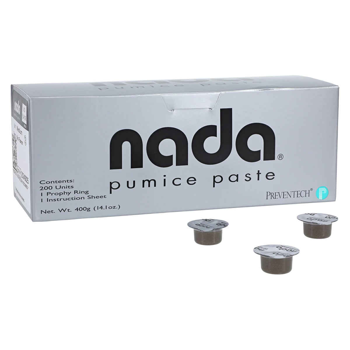 Nada Pumice Paste Cups, Medium Grit, Unflavored, Fluoride-Free, 200/Pk, 223313