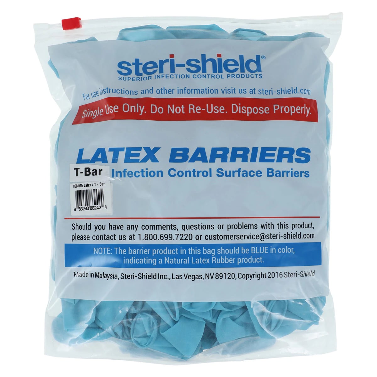 Steri-Shield Light Handle Barrier, One Size Fits Most, Blue, Disposable, For T-Bar Light, 250/Box