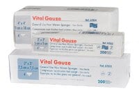 Medicom Vital Gauze Non-Woven Sponges, 3" x 3", 4-Ply, Non-Sterile, 4000/Case
