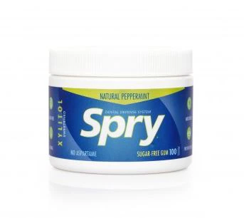 Spry Xylitol Gum, Peppermint Breath Freshening, 100/Tub