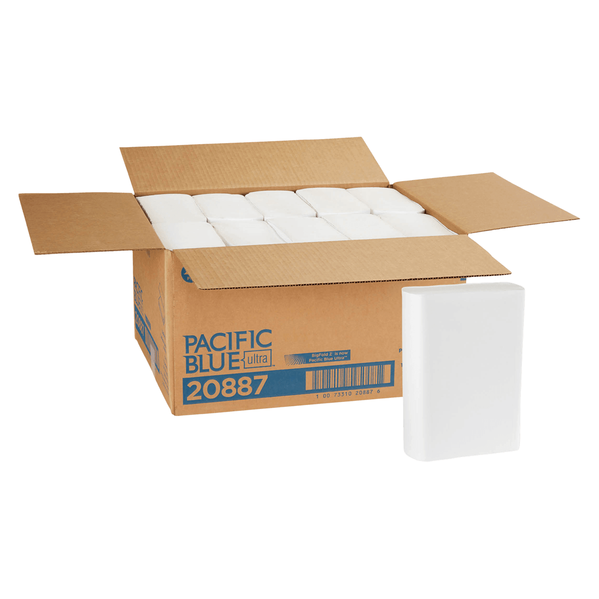 Georgia-Pacific Pacific Blue Ultra BigFold Z Premium Paper Towels, White, 10.2" x 10.8", 2200/Case (10 Packs of 220), SKU 20887