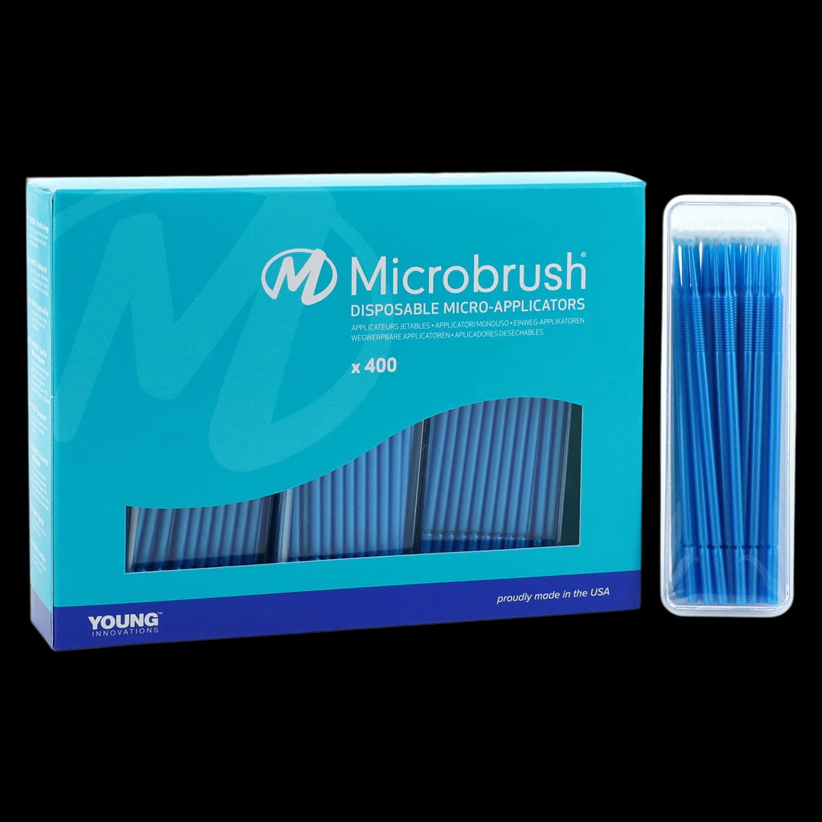 Microbrush Plus Micro-Applicator Dispenser Refills, Regular (2 mm), Blue, 400/Pk, PR400BL