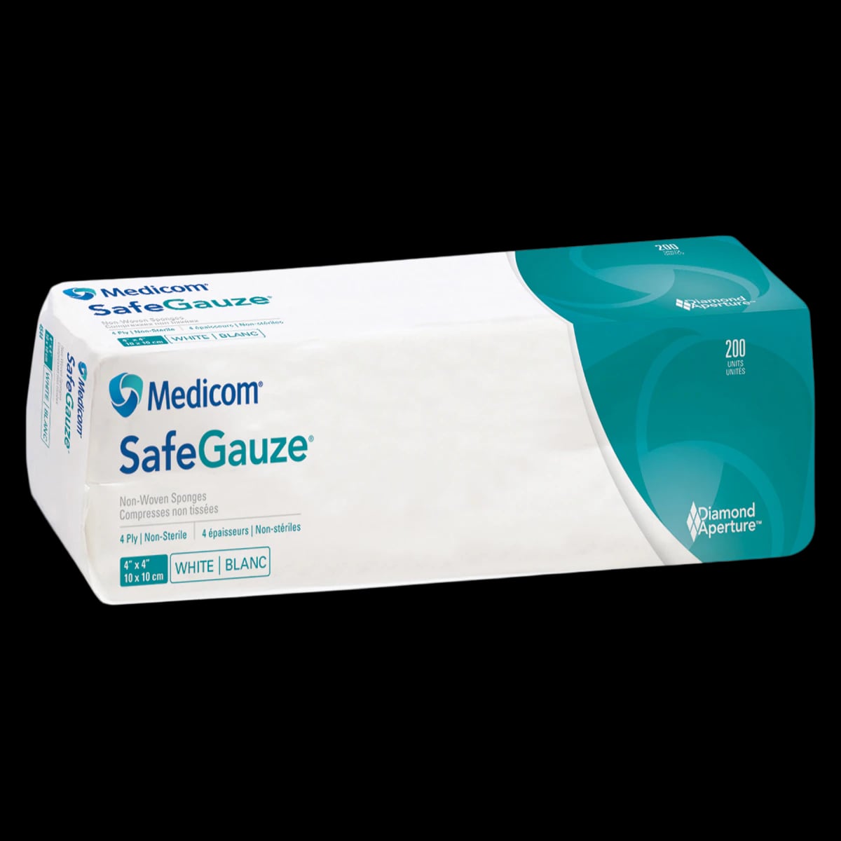 SafeGauze Premium Non-Woven Sponges, Non-Sterile, 4-Ply, 4" x 4", 2000/Case, 4544