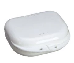 Plasdent Chroma Retainer Box, Hard Plastic, Vented, White, 3-1/8" x 3" x 1", 12/Pk, CR2000-1N