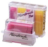 Microbrush Plus Dispenser Kit, Fine (1.5 mm), Assorted Pink/Yellow, 400 Applicators (4 x 100) with Dispenser, PF400-KIT