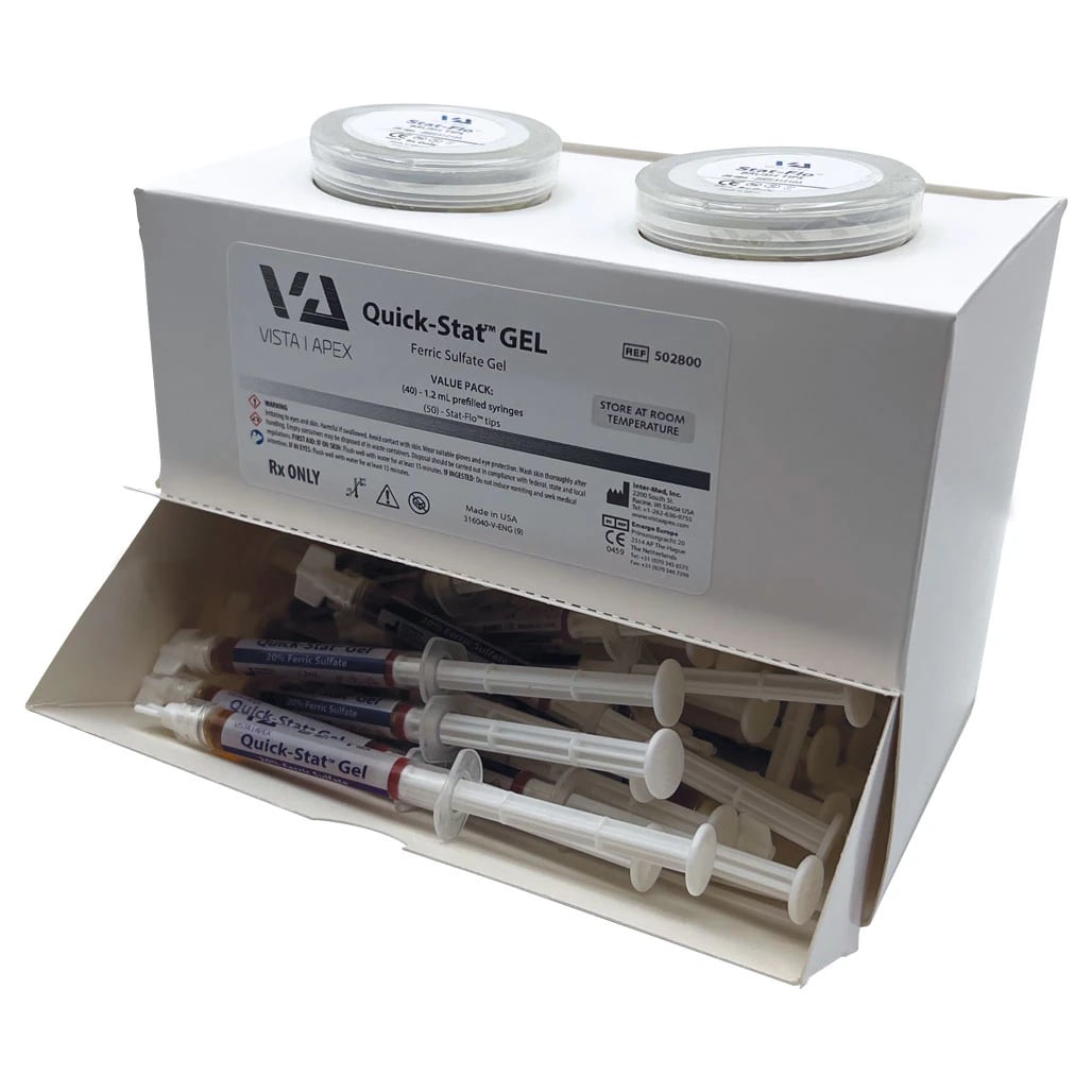 Quick-Stat FS Hemostatic Gel Value Pack, 20% Ferric Sulfate, 40 x 1.2 mL Prefilled Syringes with Stat-Flo Tips, 502800