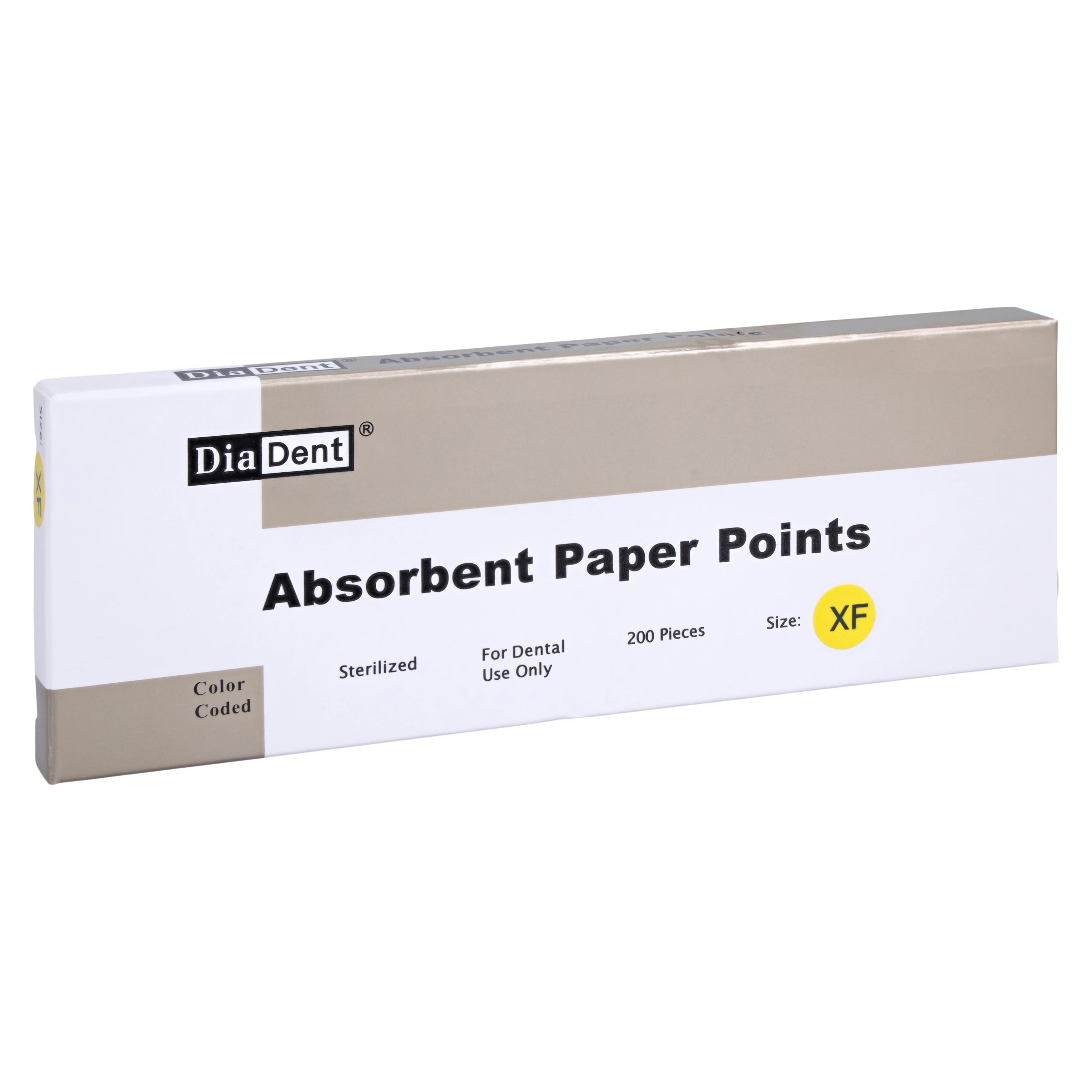 Diadent Absorbent Paper Points, X-Fine, Non-Marked, .02 Taper, Cell Pack, 200/Pk, 202-302