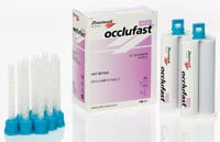 Occlufast Rock VPS Bite Registration Material, Fast Set, 2 x 50 mL Cartridges with 12 Mixing Tips, C200726