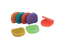 Plasdent iBox Dental Appliance Case, Extra-Slim, Hinged, Assorted Translucent Colors, 12/Box, 200-IBX-ASST