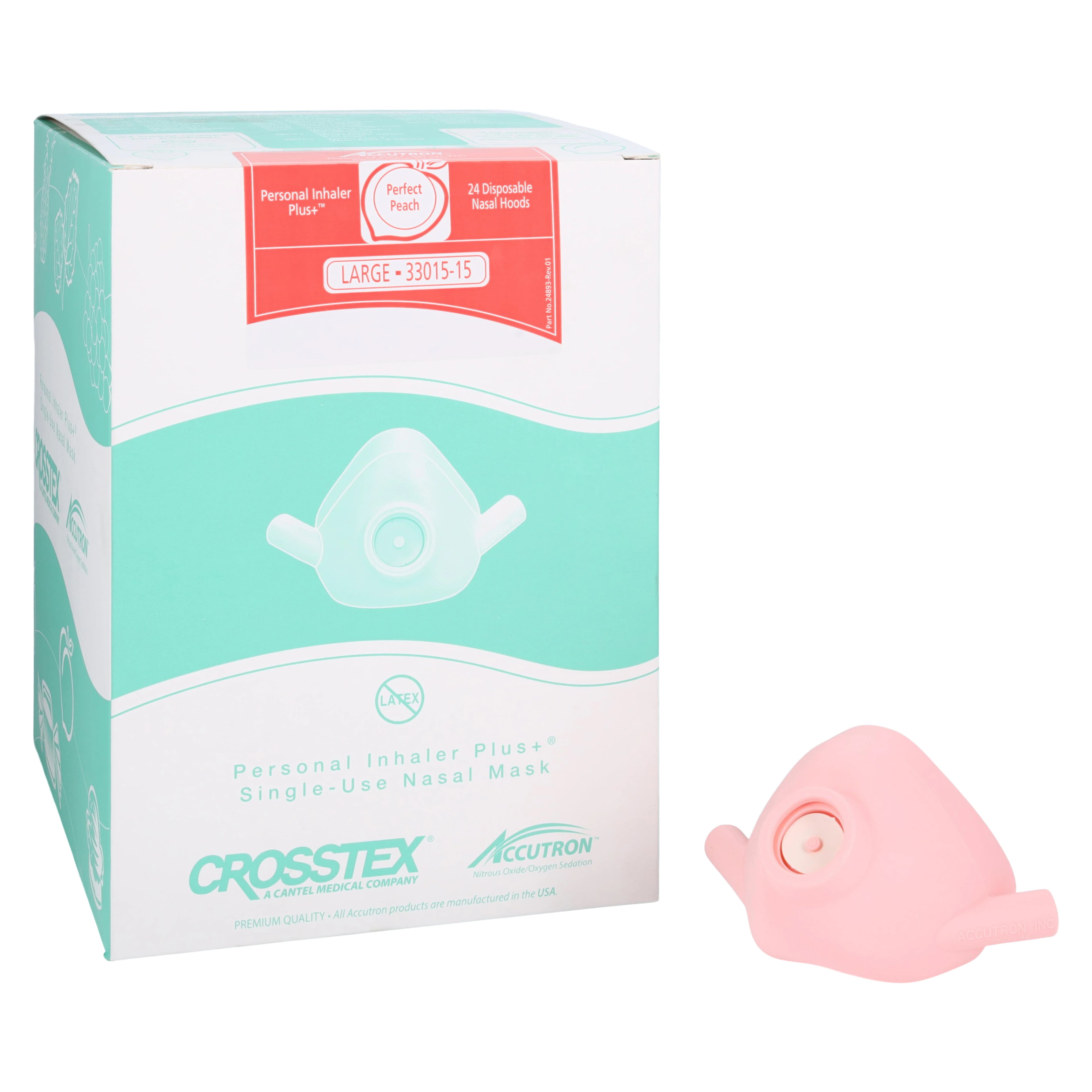 Accutron Personal Inhaler Plus (PIP+) Single-Use Nasal Hoods, Large, Perfect Peach, 24/Pk, 33015-15