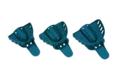 Plasdent Excellent Disposable Impression Trays, #3 Medium Upper, Perforated, Royal Blue, 12/Pk, IT-MU