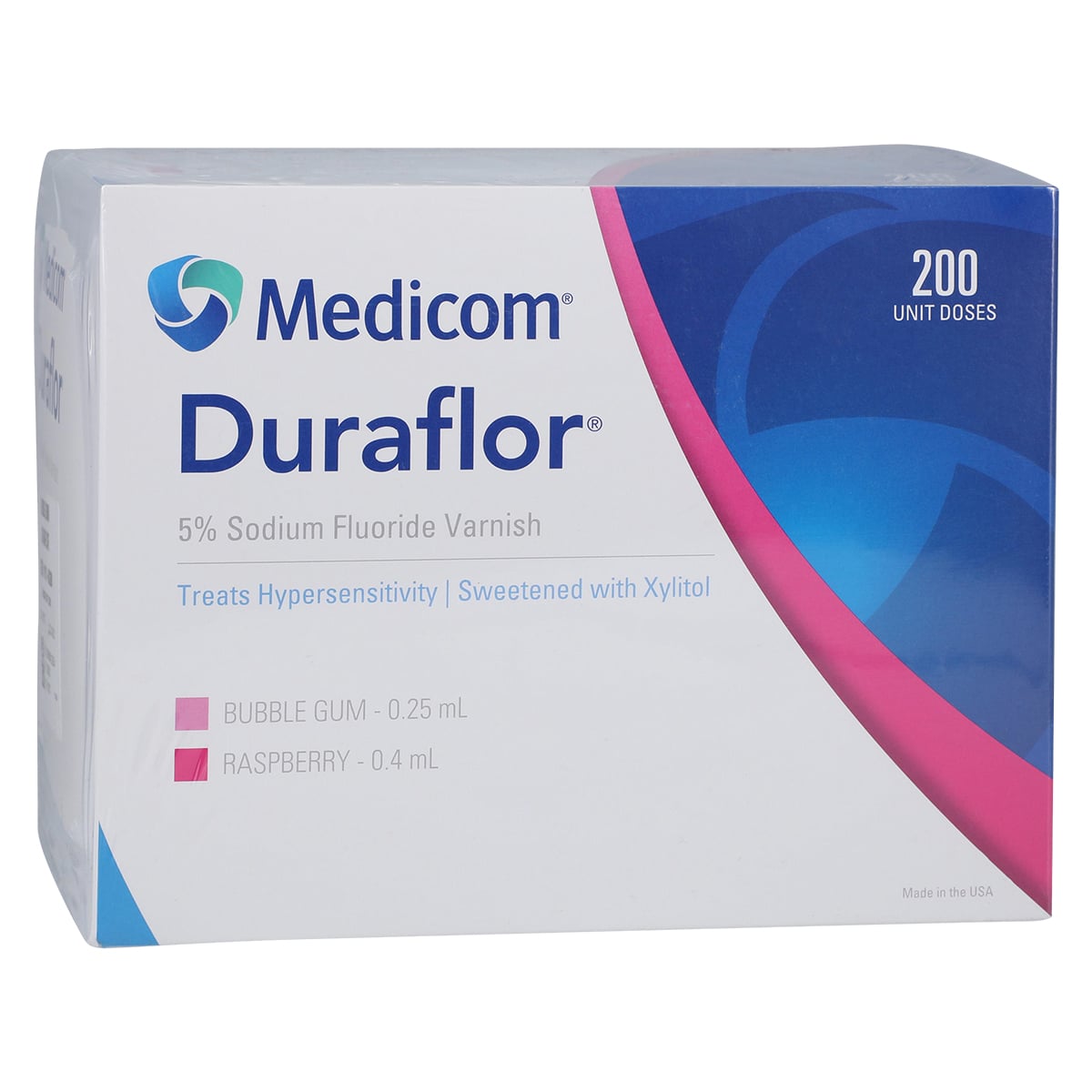 Duraflor 5% Sodium Fluoride White Varnish Unit Doses, 0.25 ml, Bubblegum, 200/Box, 1011-BG200