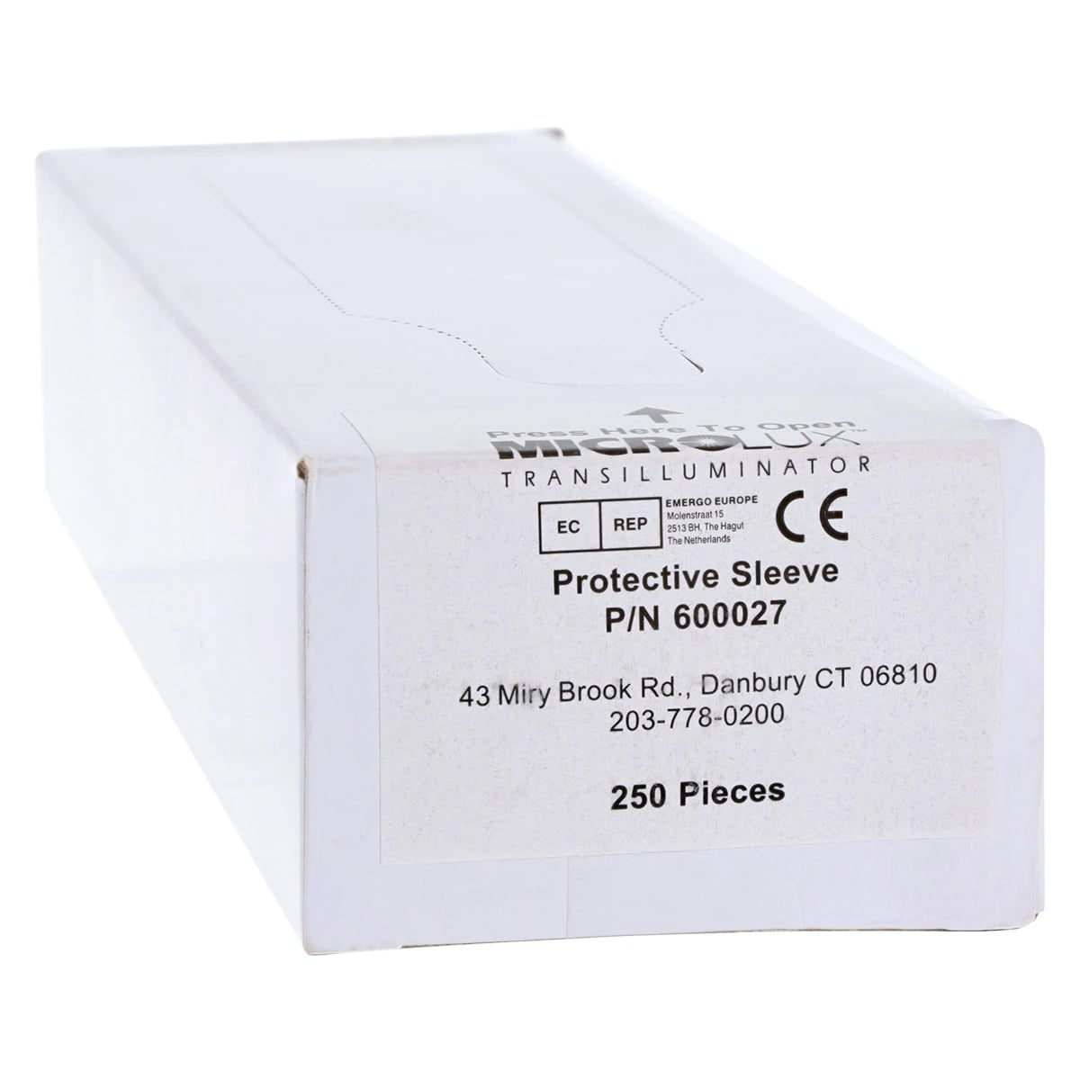 AdDent Microlux Protective Sleeves, Clear Plastic Barriers for Transilluminator, 250/Box, 600027