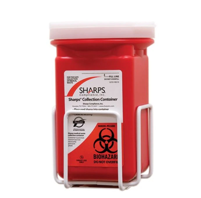 Sharps Compliance Mail Back Sharps Bracket, Metal, 5.5x4.25x5", For 1qt Containers