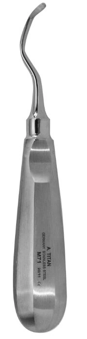 A. Titan Instruments #71 Miller Root Elevator, Left Angled, Single End, Stainless Steel, M71