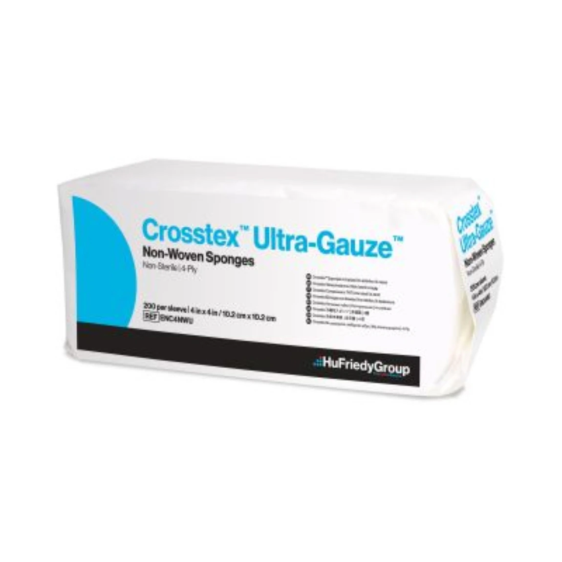 Crosstex Ultra Gauze Non-Woven Sponges, 4-Ply, Non-Sterile, 4" x 4", 2000/Case, ENC4NWU