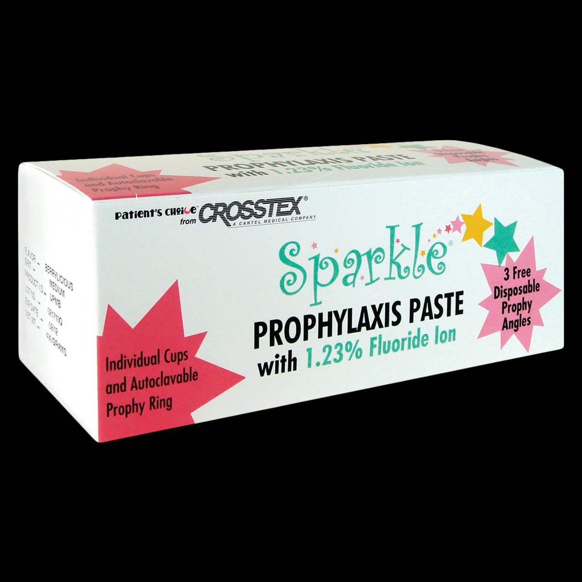 Crosstex Sparkle Prophy Paste, Coarse Grit, Mint Flavor, Unit Dose Cups, 200/Box