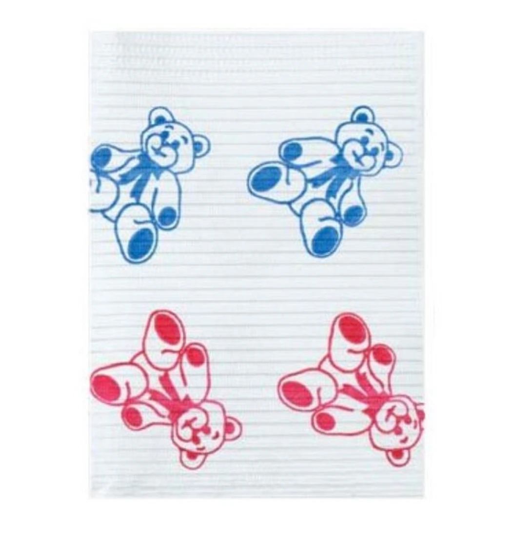 Crosstex Econoback Patient Bibs, Teddy Bear Print, 2-Ply Tissue/1-Ply Poly, 13" x 19", 500/Case, WEXTB