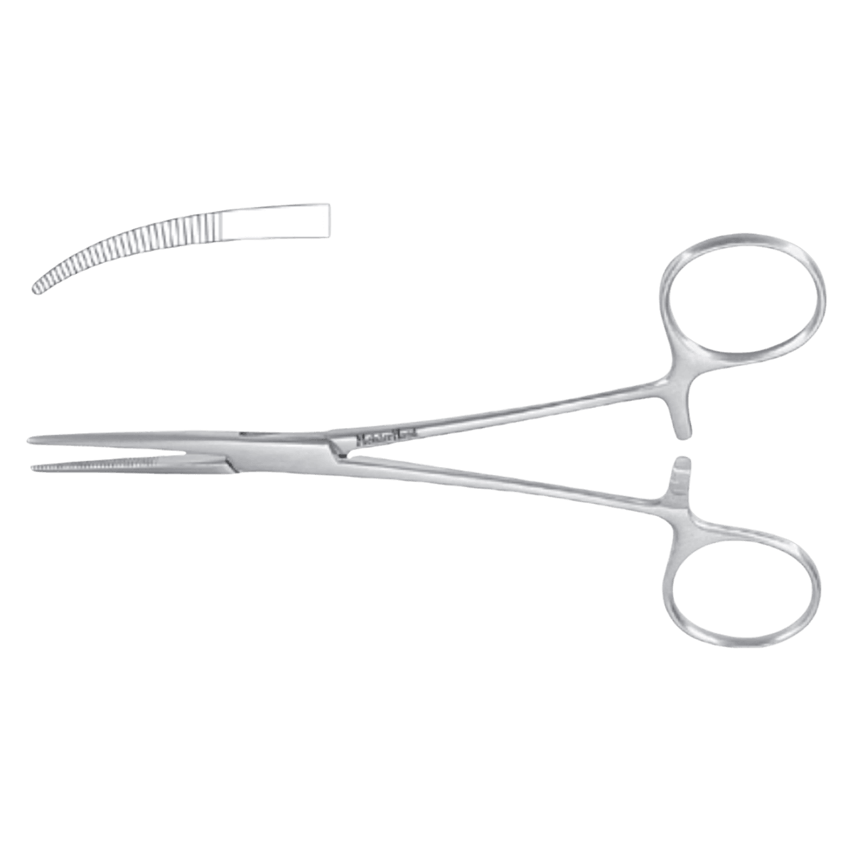 Miltex Meister-Hand Kelly Hemostatic Forceps, Curved, 5-1/2"
