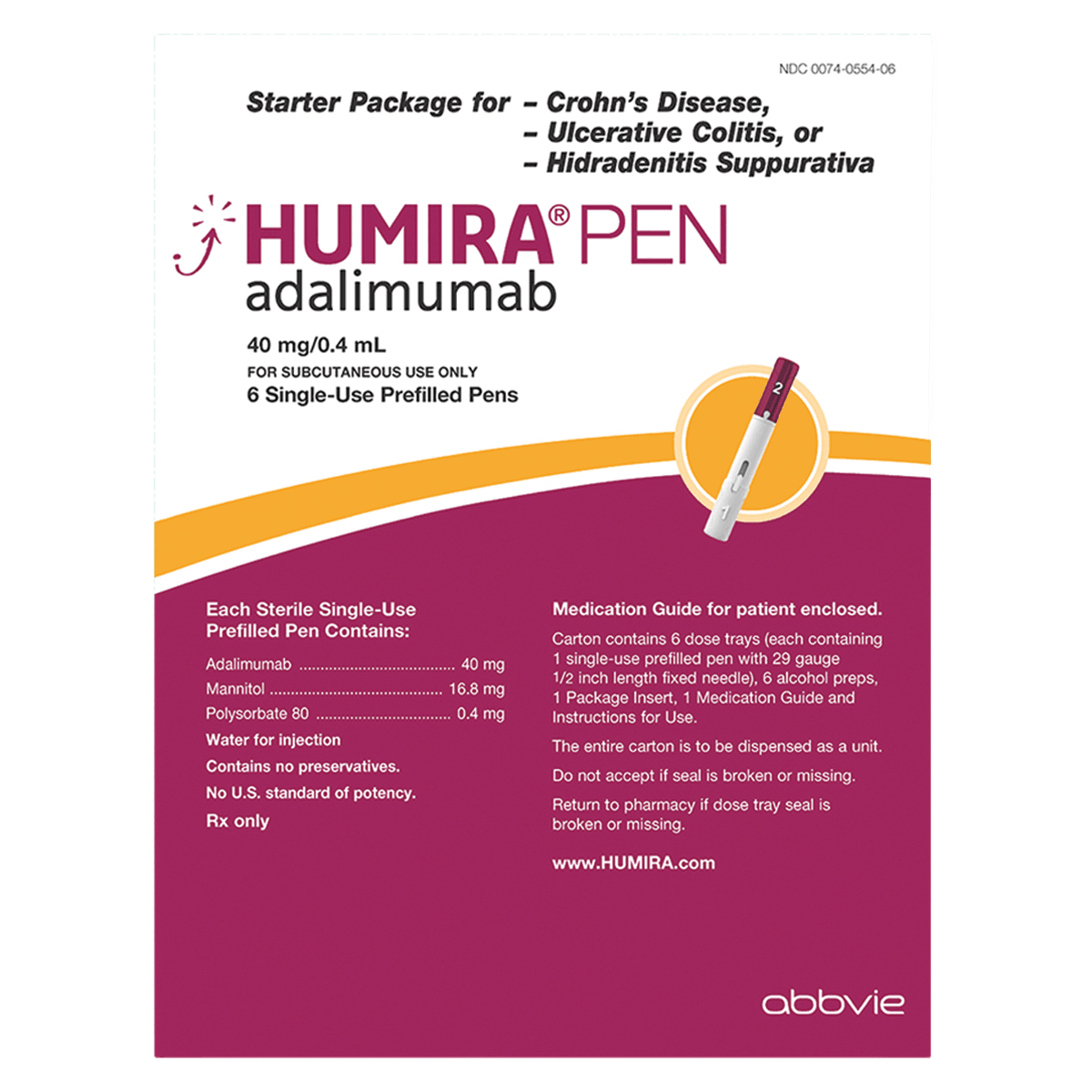 Humira Injection 40mg Twin Pack Prefilled Syringe, 6/Package, 01KT0J08TYWCJ29JTXFM05NS5T