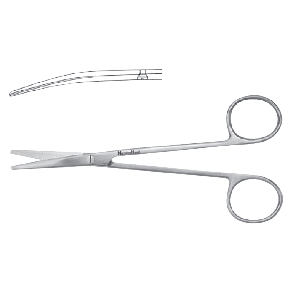 Meister-Hand Metzenbaum Scissors, Curved, 5-1/2" (14 cm), Tungsten Carbide, Each