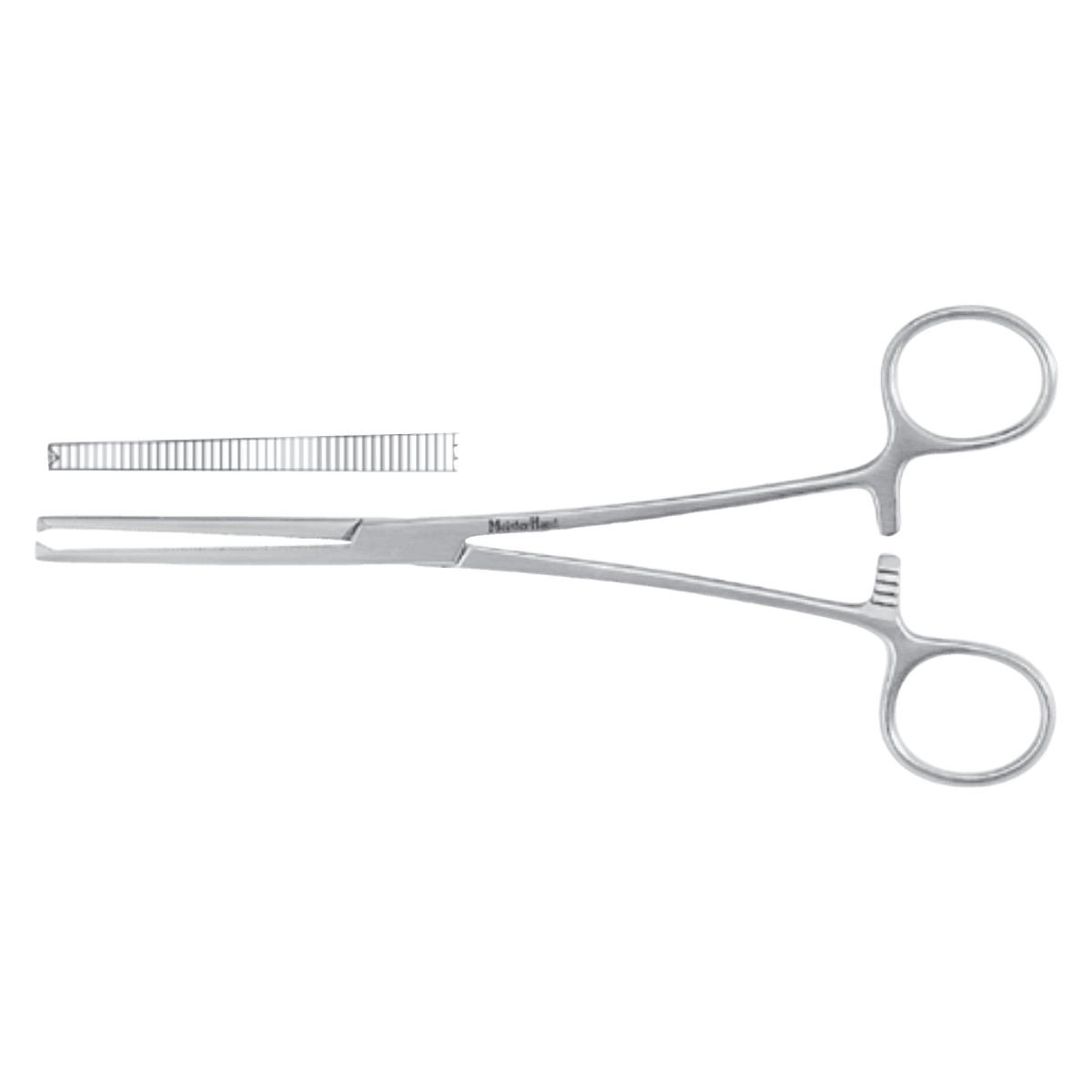 Miltex Meister-Hand Kocher Forceps, Straight, 5-1/2", 1x2 Teeth, Stainless Steel, Autoclavable