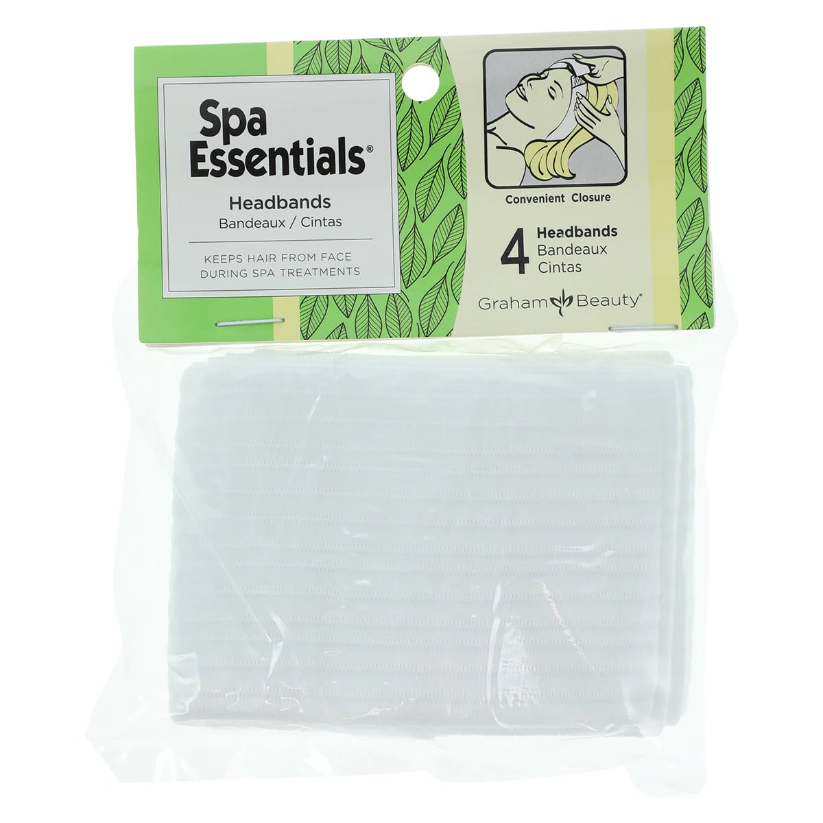 SpaEssentials Disposable Spa Headband, Lycra, White, One Size, 96/Case