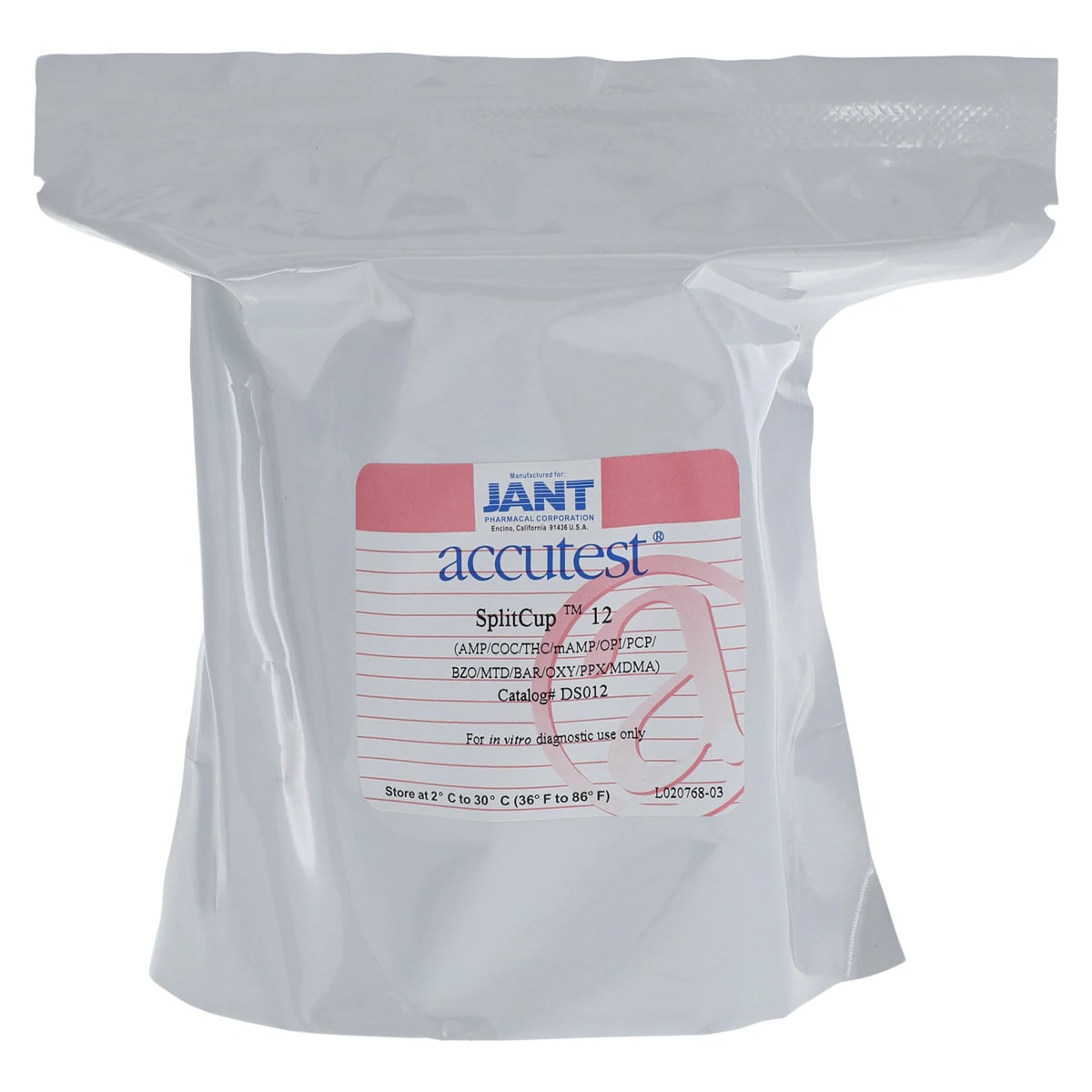 Accutest Drug Screen Urine Test Cup, CLIA Waived, 12 Panel Split Cup, AMP/BAR/BZO/COC/MDMA/MAMP/MTD/OPI/OXY/PCP/PPX/THC, 25/Box
