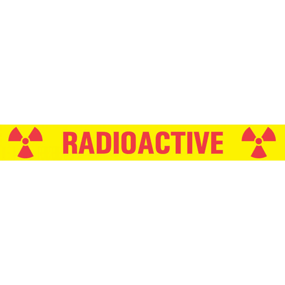 Precision Dynamics Radioactive Informational Label, Yellow, 4" x 1/2", 125/Roll